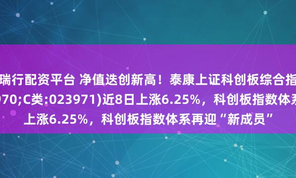 恒瑞行配资平台 净值迭创新高！泰康上证科创板综合指数增强(A类:023970;C类:023971)近8日上涨6.25%，科创板指数体系再迎“新成员”