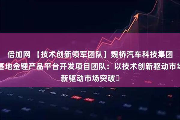 倍加网 【技术创新领军团队】魏桥汽车科技集团—德州基地金锂产品平台开发项目团队：以技术创新驱动市场突破​