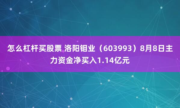 怎么杠杆买股票 洛阳钼业（603993）8月8日主力资金净买入1.14亿元